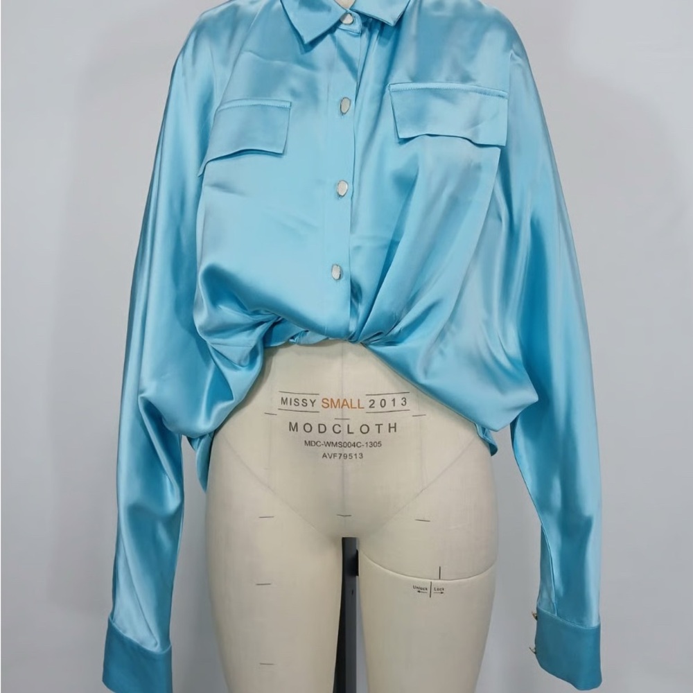 Celeste Shirt Blouse in Cyan